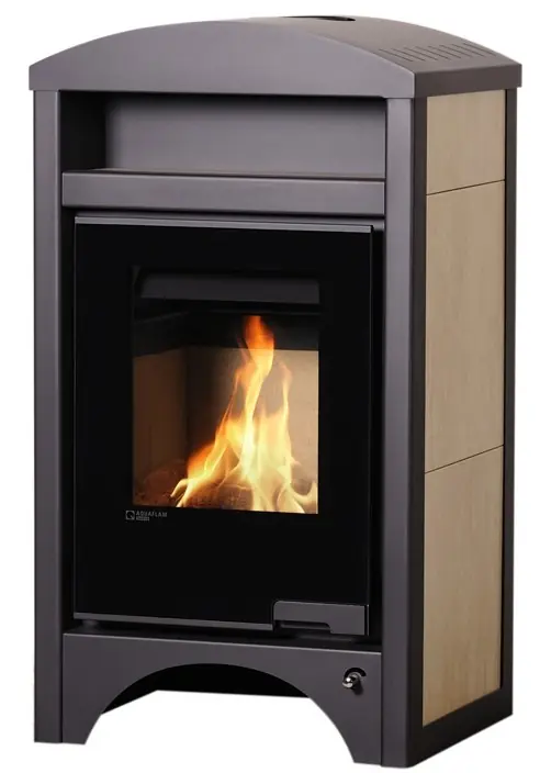 Koopje HS FLAMINGO AQUAFLAM VARIO BARMA krbová kamna 11/7kW, s výměníkem, manuální regulace, javor