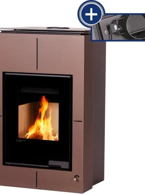 HS FLAMINGO AQUAFLAM VARIO SAPORO krbová kamna 11/7kW, s výměníkem, elektronická regulace, sametově hnědá Horká Nabídka