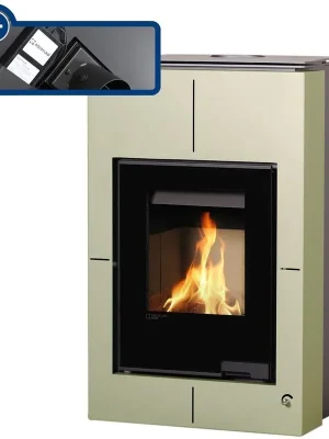HS FLAMINGO AQUAFLAM VARIO SAPORO krbová kamna 11/5kW, s výměníkem, elektronická regulace, olivová Denní Nabídka