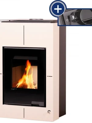 HS FLAMINGO AQUAFLAM VARIO SAPORO krbová kamna 11/5kW, s výměníkem, elektronická regulace, krémová Oblíbený