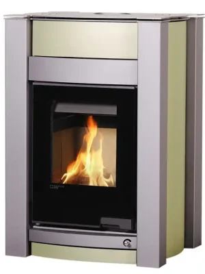 HS FLAMINGO AQUAFLAM VARIO KALMAR krbová kamna 11/7kW, s výměníkem, manuální regulace, olivová Speciale Aanbieding