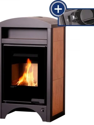 Seizoensaanbieding HS FLAMINGO AQUAFLAM VARIO BARMA krbová kamna 11/7kW, s výměníkem, elektronická regulace, ořech