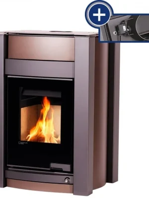 Koop Vandaag HS FLAMINGO AQUAFLAM VARIO KALMAR krbová kamna 11/7kW, s výměníkem, elektronická regulace, sametově hnědá