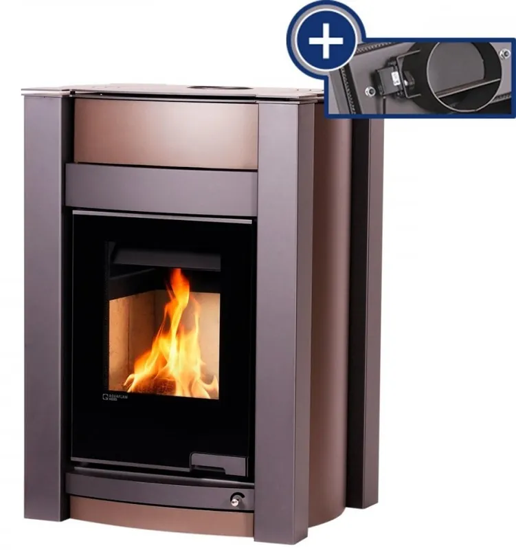 Kupte Ještě Dnes HS FLAMINGO AQUAFLAM VARIO KALMAR krbová kamna 11/7kW, s výměníkem, elektronická regulace, sametově hnědá