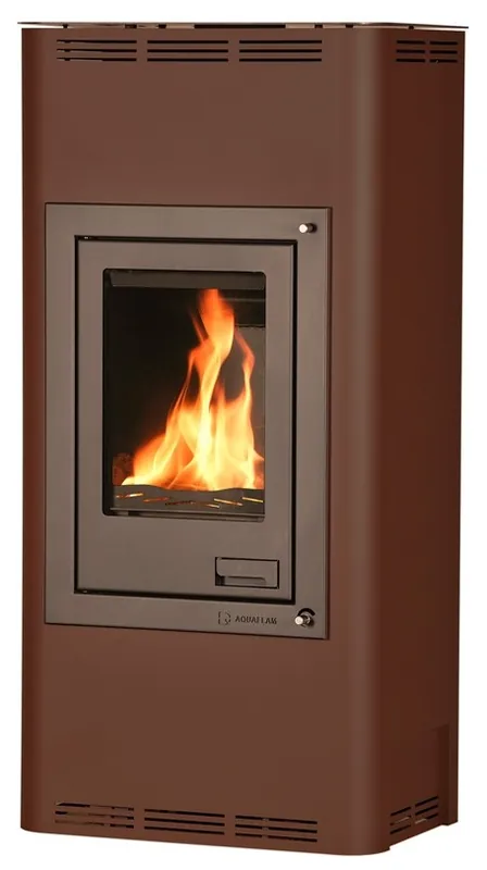 Pouze Dnes HS FLAMINGO AQUAFLAM 12 krbová kamna 12kW, s výměníkem, automatická regulace, sametově hnědá