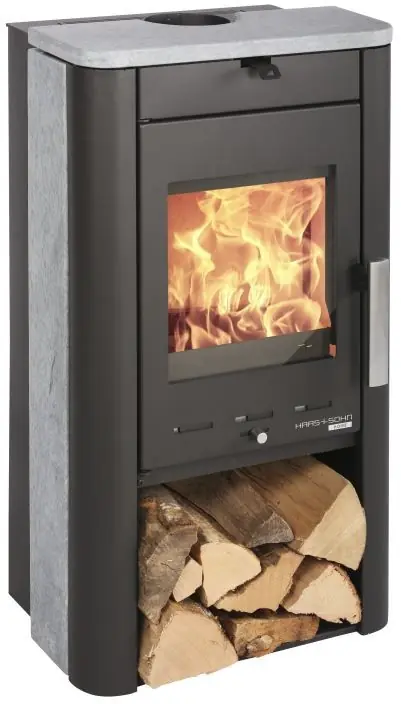Goedkoop HAAS+SOHN KARE krbová kamna 6kW, černá/speckstein