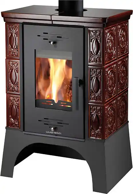 Goedkoop HAAS+SOHN EMPOLI kachlová kamna 2,6-8,4kW, černá/hnědá