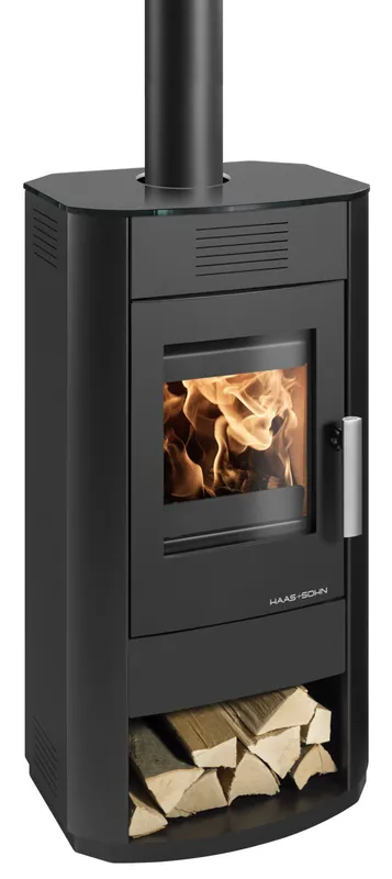 HAAS+SOHN SALERNO II krbová kamna 2,1-4,4kW, skleněné víko, černá Betaalbaar