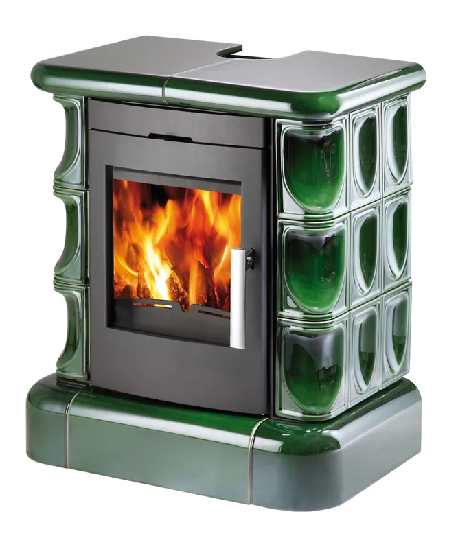 Populair HAAS+SOHN MANTA kachlová kamna 2,3-7,2kW, černá/zelená