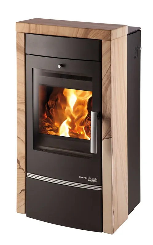 HAAS+SOHN VISBY II krbová kamna 3,3-10,2kW, s výměníkem, černá/woodstone prestige Nieuw