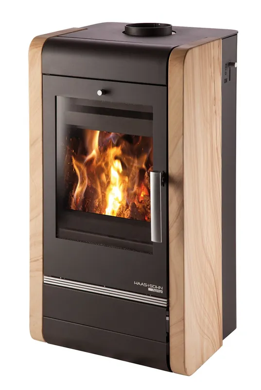 Betaalbaar HAAS+SOHN AVESTA II krbová kamna 3,3-10,2kW, s výměníkem, černá/woodstone prestige