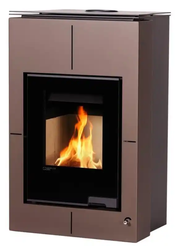 HS FLAMINGO AQUAFLAM VARIO SAPORO krbová kamna 11/5kW, s výměníkem, manuální regulace, sametově hnědá Bestel Nu