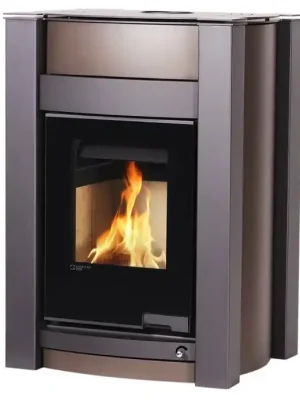 HS FLAMINGO AQUAFLAM VARIO KALMAR krbová kamna 11/7kW, s výměníkem, manuální regulace, hnědá Laatste Kans