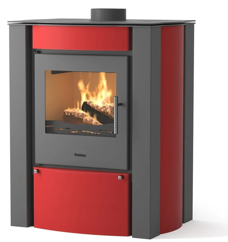 Víkendová Akce HS FLAMINGO AMOS krbová kamna 9kW, červená