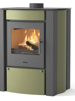 HS FLAMINGO AMOS krbová kamna 9kW, olivová Dagaanbieding