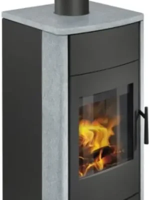 Omezená Nabídka ROMOTOP ESPERA 02 krbová kamna 5-13kW, s výměníkem, černá/kámen
