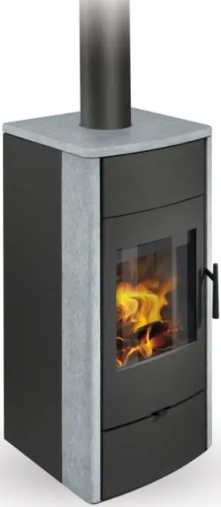 Omezená Nabídka ROMOTOP ESPERA 02 krbová kamna 5-13kW, s výměníkem, černá/kámen