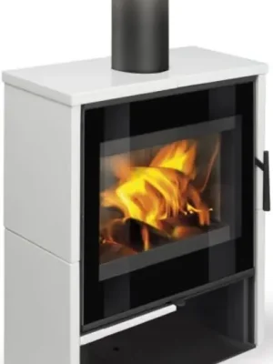 Premium ROMOTOP ALEDO 01 krbová kamna 6kW, černá/lesklá bílá