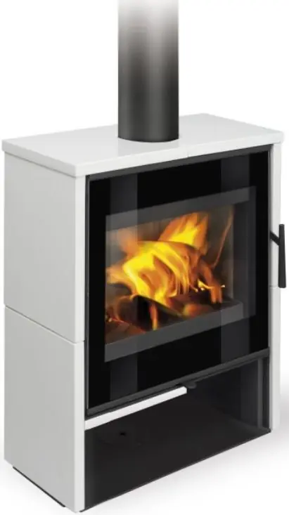 Premium ROMOTOP ALEDO 01 krbová kamna 6kW, černá/lesklá bílá