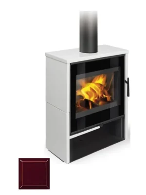 Premium ROMOTOP ALEDO 01 krbová kamna 6kW, černá/červená šarlatová