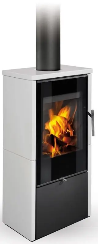 Alleen Vandaag ROMOTOP LAREDO F01 krbová kamna 2,0-5,2kW, lesklá bílá/černá