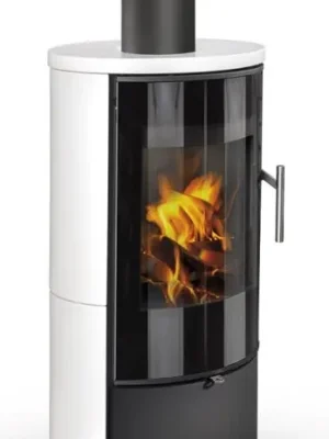 ROMOTOP LAREDO 01 AKUM krbová kamna 2-6,5kW, akumulační, lesklá bílá/černá Výprodej