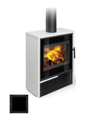 Certifikovaný ROMOTOP ALEDO 01 krbová kamna 6kW, lesklá černá