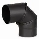 Koleno otočné 90°, 120mm, s čisticím otvorem, ocel, černá Favoriet