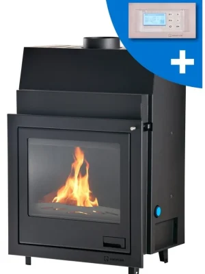 HS FLAMINGO AQUAFLAM 25 krbová vložka 25kW, s výměníkem, automatická regulace, černá Alleen Vandaag
