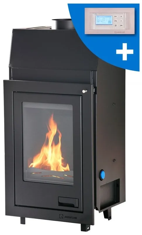 HS FLAMINGO AQUAFLAM 12 krbová vložka 12kW, s výměníkem, automatická regulace, černá Akce