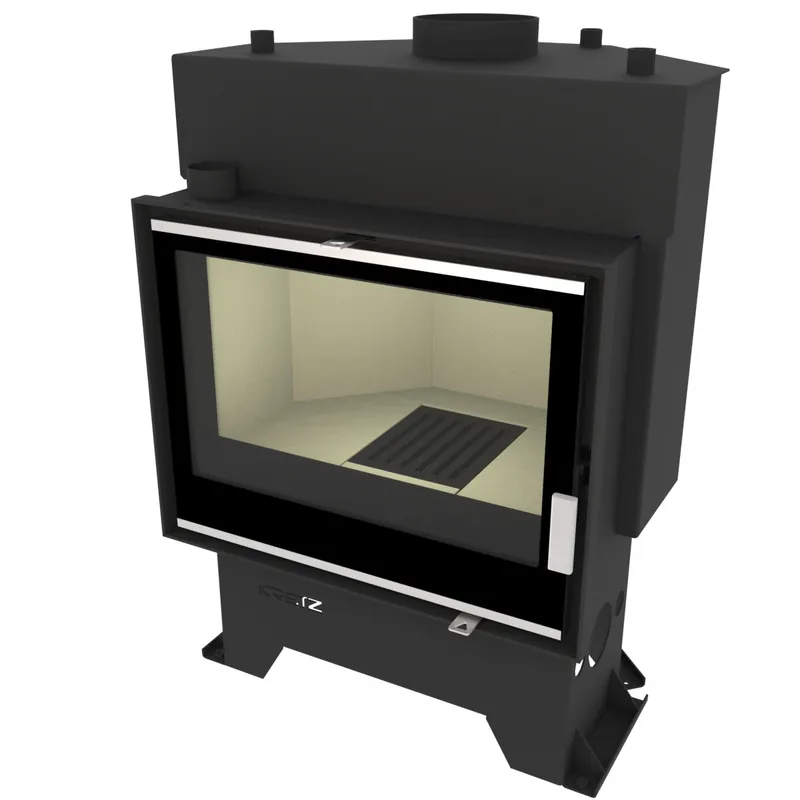 Koop Online KRETZ Z 103 VS krbová vložka 13,8 kW, s výměníkem, dvojité sklo, černá