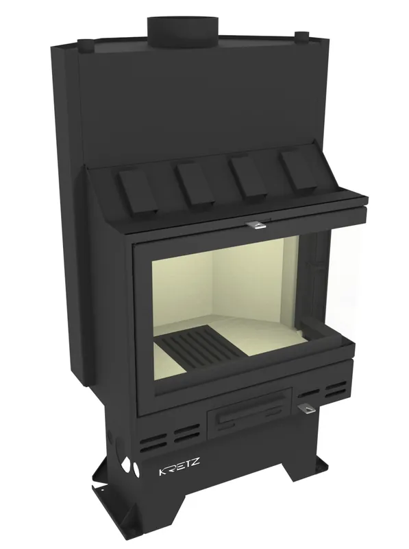 Seizoensaanbieding KRETZ A 1107 V krbová vložka 27kW, s výměníkem, rohová, pravá, černá