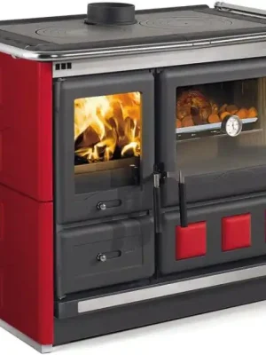 NORDICA ROSA XXL MAIOLICA sporák na tuhá paliva 8,5kW, s troubou, pravý, bordó Oblíbený