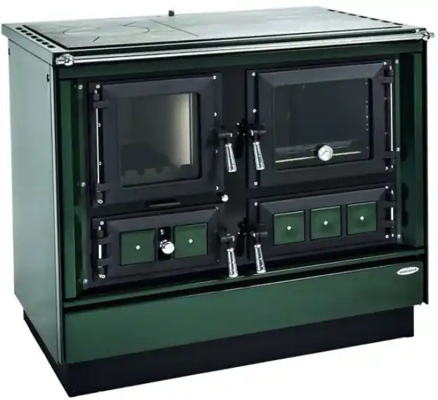Koop Online KVS MORAVIA KLAUDIE TYP 9112 sporák na tuhá paliva 7,1kW, s troubou, pravý, zelená/chrom