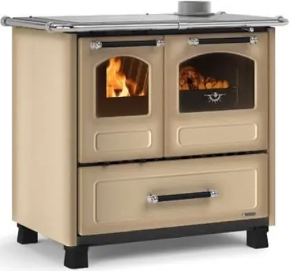NORDICA FAMILY 4,5 sporák na tuhá paliva 7,5kW, s troubou, pravý, cappuccino Exclusieve Aanbieding
