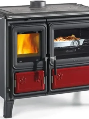 NORDICA MILLY sporák na tuhá paliva 8,7kW, s troubou, pravý, bordó/černá Nakupujte Hned