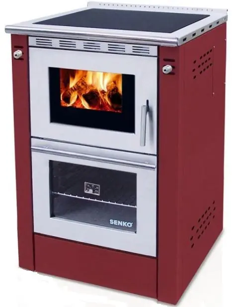 Favoriet SENKO SG-60 sporák na tuhá paliva 7,5kW, s troubou, červená