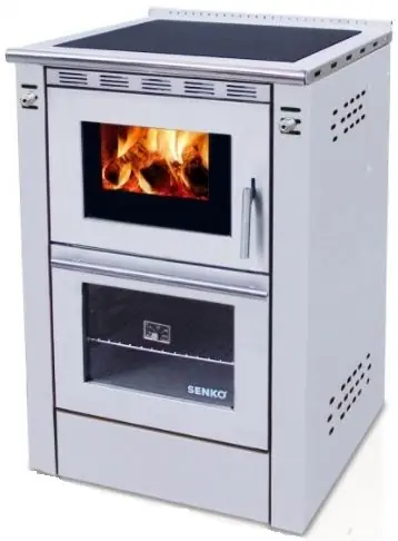 Goedkoop SENKO SG-60 sporák na tuhá paliva 7,5kW, s troubou, inox