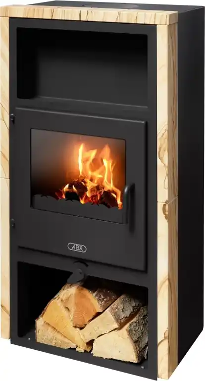 ABX NARVIK I krbová kamna 2,5-7kW, černá/pískovec Zlevněný