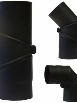 Ihned K Objednání Koleno 90°, 180mm, 1,5mm, otočné, 3segmentové, ocel, černá