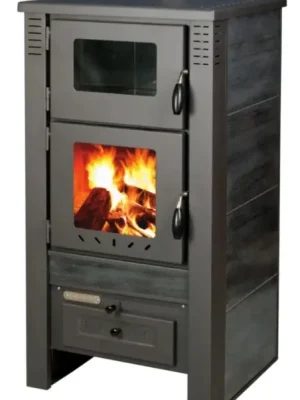 Beste Prijs PRO-TERMO TAURUS CERAMIC krbová kamna 12kW, s troubou, černá