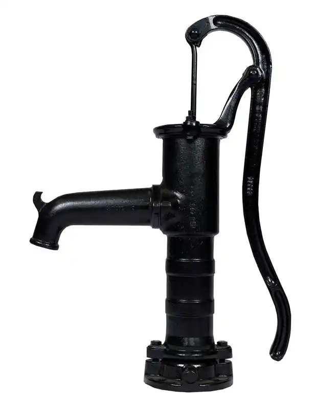Gratis Retour KOVOPLAST NP 75 ruční pumpa 680mm, stojanová, nízká, s kruhovou přírubou, do hloubky 7m, litina, černá