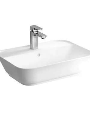 Gecertificeerd VITRA GEO umyvadlo na desku 59,5 cm, s otvorem pro baterii a přepadem, VitrAhygiene