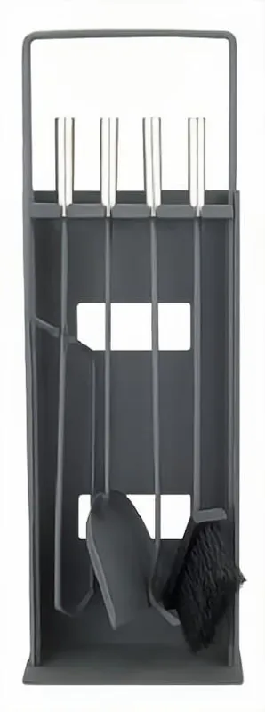 Značkový Sada krbového nářadí 230x140x660mm, 4 dílná, stříbrná/šedá