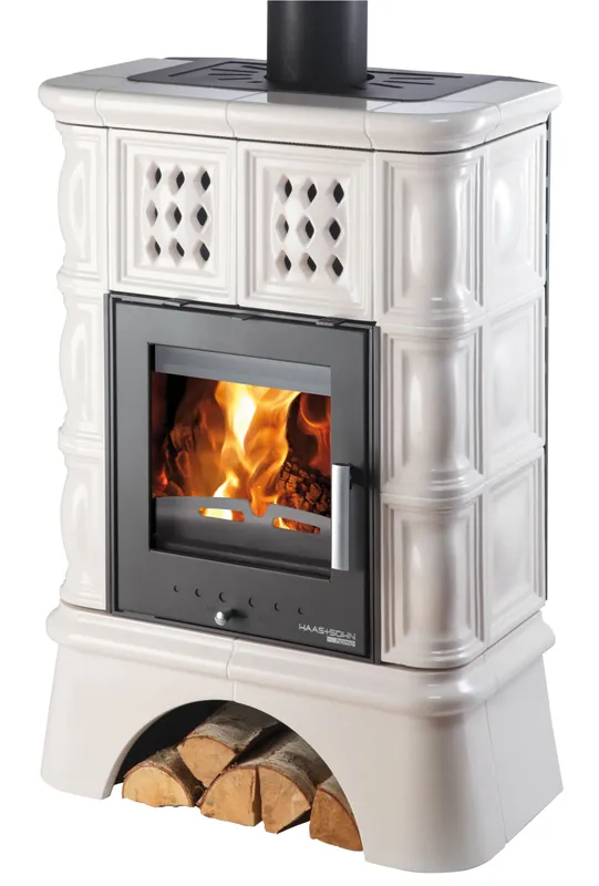 Fabrieksprijs HAAS+SOHN TREVISO II kachlová kamna 2,7-8kW, s výměníkem, černá/slonová kost