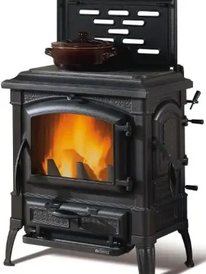 Nízká Cena NORDICA ISETTA CON CERCHI EVO 4.0 krbová kamna 4-10kW, s varnou plotnou, černý smalt