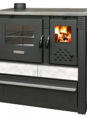 PRO-TERMO PANONIA sporák na tuhá paliva 10,5kW, s troubou, levý, bílá Beperkte Voorraad