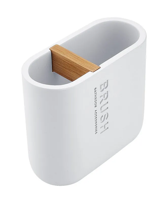 Dagaanbieding NIMCO KORA nádobka, polyresin, bílá/bambus