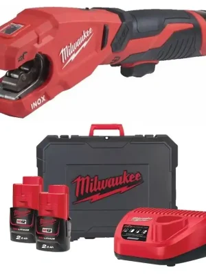 Weekendaanbieding MILWAUKEE M12 PCSS-202C RAPTOR aku řezák nerezových a měděných trubek 12-28 mm, 12 V, 2x akumulátor, nabíječka, kufr