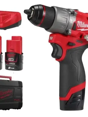 MILWAUKEE M12 FPD2-202X aku příklepová vrtačka 12 V, 2x akumulátor 2,0 Ah, nabíječka, kufr Korting